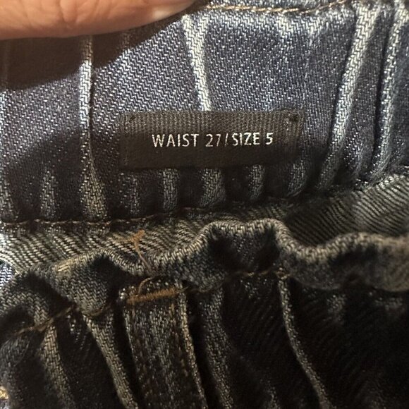 Risen Los Angeles Womens Jeans Elastic Waist 80s Y2K Distressed Denim Blue Sz 27 - Picture 7 of 12